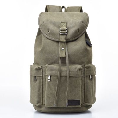 【Hot Sale】 New Mens Canvas Large Capacity Student Schoolbag USB Charging Computer