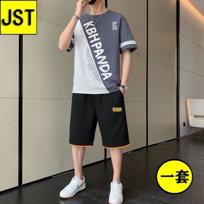 【Ready】🌈 n short-sed t- set mens an sle handsome s half-sed casl student two-piece