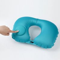 Press the Inflatable Pillow Travel Outdoor U Shaped Pillow Neck Pillow Nap Pillow Milk Silk Inflatable Pillow Travel Head Pillow