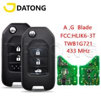 Datong World Car Remote Control Key For Honda Accord Civic City CRV Jazz XR-V Vezel HR-V FRV ID47 Chip 433Mhz Replace Flip Key