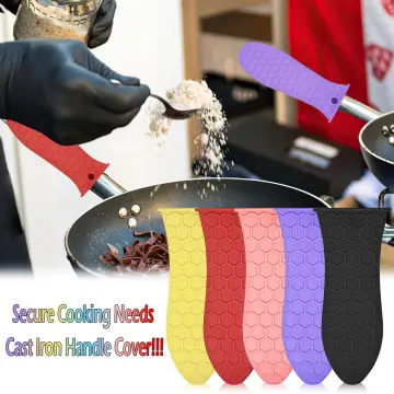 Non-Slip Silicone Hot Handle Holder Potholder Cast Iron Skillet Grip Sleeve  Cover Pots Pans Handle Parts Kitchen Tools Cookware