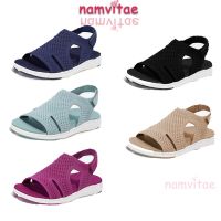 CODyx648 Womens Casual Sandals Large Size Breathable Sandal Elastic Webbing Platform Wanita Kasut