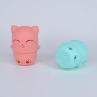 Puff Cleaning Drying Case Soft Silicone Sponge Puff Storage Box Cute Cat Powder Puff Holder Make Up Tool Portable Makeup Blender
