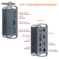 jianzhifen MagBac เดสก์ท็อป15หลายพอร์ตฮับ USB แท่นวางมือถือ HDMI Displayport สามดิสเพลย์สำหรับ Macbook Pro Xiaomi Samsung Dell HP