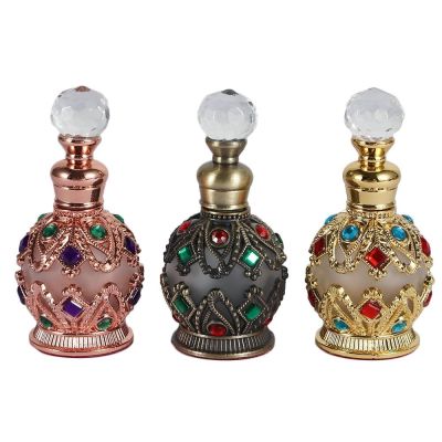 【CW】 15ml Metal Perfume Bottle Bottles with Glass Dropper Decoration