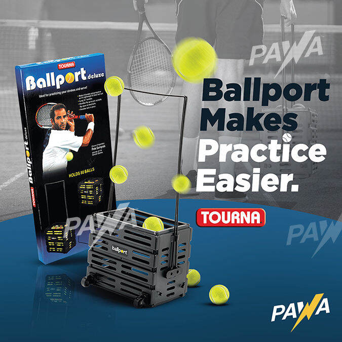 Tourna Ballport Deluxe With Wheels (Holds 80 Balls) Tennis Ball Hopper  Lazada