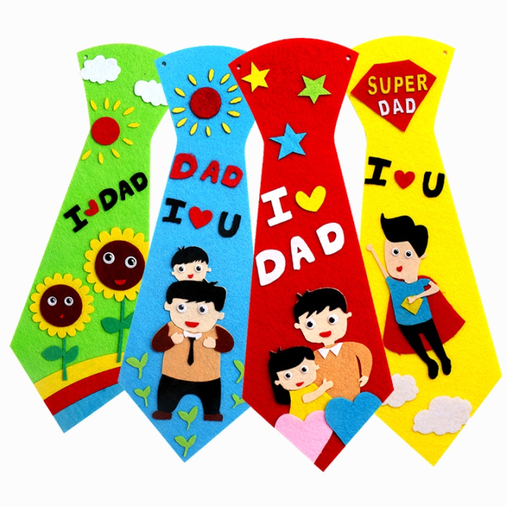 Kids DIY Father's Day Necktie Tie Art & Craft 现货父亲节手工领带 幼儿园diy | Lazada