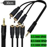 3.5mm (1/8") TRRS 3-Pole/2-Rings Male to 3.5mm Female  3Pole+2.5mm Female 3Pole +3.5mm 4Pole Female Stereo Splitter Audio Cable Cables