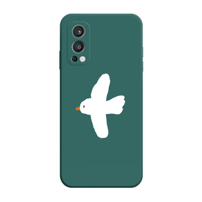 เคส OnePlus Nord 2 5G เคสซิลิโคนเหลว ฝาครอบป้องกันนกการ์ตูน Flocking
