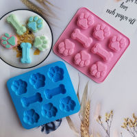 Hond Voetafdruk แม่พิมพ์ซิลิโคนเค้ก Mallen Bone Cookie Cutter Fondant 3D Diy Kat Poot Siliconen Bakvormen Mallen เค้ก Bakken อุปกรณ์เสริม