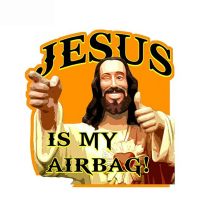 【cw】 Dawasaru Jesus Is My Airbag Car Sticker Waterproof Decal Laptop Suitcase Guitar Truck Motorcycle Auto Accessories PVC13cmx12cm