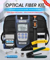 19pcs FTTH Fiber Optic Tool Kit with Cleaver -70~+10dBm Optical Power Meter Visual Fault Locator 10mw VFL OPM AUA 6S