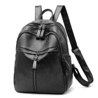 PS Store Vintage PU Leather Travel Women Shopping Backpack Student School Bags Large Capacity Schoolbags Women Travel Zipper Rucksack