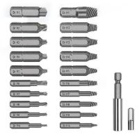 ชุดอุปกรณ์ถอนสกรูถอดสลักเกลียวแตก22ชิ้น/เซ็ตสำหรับสกรูที่ชำรุดอเนกประสงค์ Hss ชุดหัวถอดน็อตเกลียวสลักเกลียวแตก