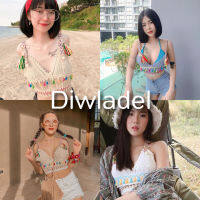 ?DIWLADEL เสื้อสายเดี่ยวโบฮีเมียน?เสื้อกล้าม สายเดี่ยว แต่งพู่สลับสี สไตล์ Bohemians สินค้าพร้อมส่ง ใส่ไปเที่ยว ไปทะเล Brating