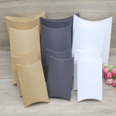50Pcs 4Size Gifts box Vintage kraft /Black gifts Pillow box White Paper party suppiles wrapping jewelry package box