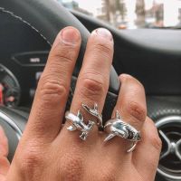 【YF】❉☌  Set 2pcs Men Adjustable Opening Punk Metal Rings Jewelry