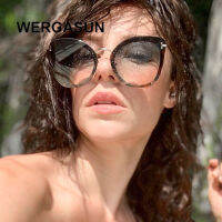 WERGASUN 2020 Fashion Color Luxury Cat Eye Elegant Sunglasses Woman Oculos De Sol Men Twin Beam Oversized Sun Glasses UV400