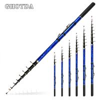 GHOTDA Mini Rock Fishing Rod Portable 1.5/1.8/2.1/2.4/2.7/3.0M Strong Carbon Fiber Telescopic Spinning Rod