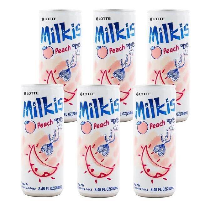 Korean Lotte Milkis Peach Flavored Carbonated Drink (6 x 250ml) | Lazada PH