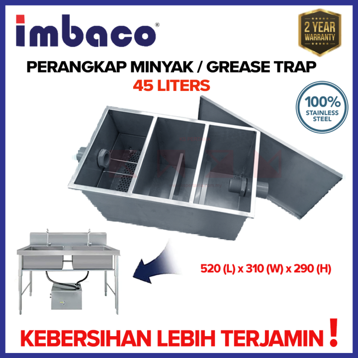 Imbaco Stainless Steel Grease Trap Oil Filter Interceptor / Perangkap ...