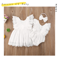 【Forever CY Baby】Summer เด็กหญิงลูกไม้ Romper/ชุดน้องสาวจับคู่ทารกแรกเกิดทารกชุดลำลองเด็กทารกชุดเสื้อผ้า