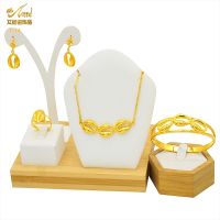 【lz】❅  ANIID-Dubai ouro cor conjuntos de jóias para crianças linda moda na moda bebê colar brincos anel pulseira presentes árabes para crianças atacado