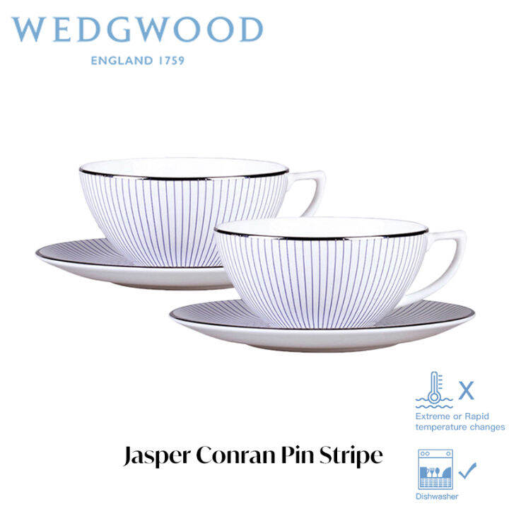 Wedgwood fine bone china tea cup, elegant stripes cup and saucer set