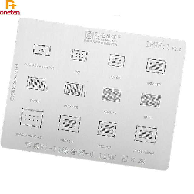 Amao BGA Stencil for iPad 2-6/Pro/Mini1-Mini4 Tin Planting Template BGA Reballin 