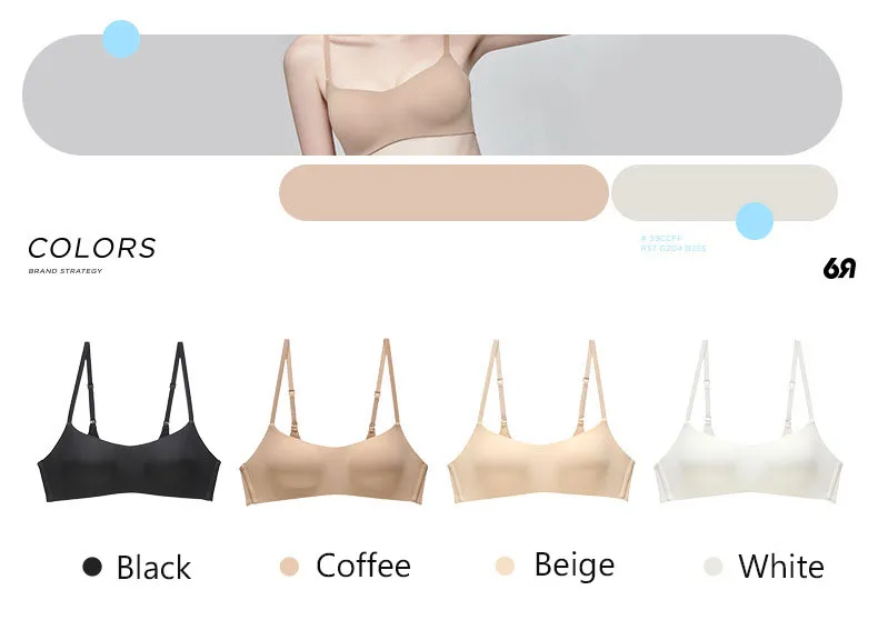 EALOM Thin Cup One-piece No Show Lingerie Women Small Chest Push Up Bras  Wire Free Comfortable Breathable Girls Underwear