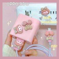 OPPO การ์ตูนเด็กผู้หญิงเชอร์รี่สีชมพูน่ารักตัวป้องกันสายไฟเคสแบตสำรองสำหรับ Oppo Reno8T ตัวป้องกันสายไฟปก5G สำหรับ18W 30W 33W 65W 67W 80W [Coice]