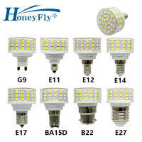 HoneyFly 2ชิ้น LED ข้าวโพดหลอดไฟ AC85-265V G9E11E12E14E27B22BA15D 10วัตต์1000LM 72ชิ้น2835ลูกปัดเซรามิกเห็ดโคมไฟ *