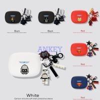 for Anker SoundCore A20i A3i P3i Note 3i Dot 3i Earphone Silicone Case White Soldiers Earbuds Protective Headphone Cover Headset Skin with Pendant