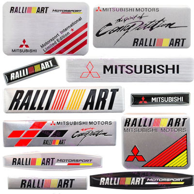Ralliart 3D สติกเกอร์โลหะสัญลักษณ์รถ Auto Badge Tailgate Trunk Lid Decal สังกะสีอัลลอยด์รถหางโลโก้สำหรับ Mitsubishi