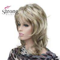 StrongBeauty Blonde Highlighted Long Soft Layered Shag Synthetic Wig for Women Gift ของขวัญ