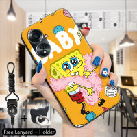 เคส PMP Hp OPPO A58 4G สำหรับ Oppo A58 4G สายคล้องแหวนใส่นิ้วน่ารัก SquarePants การ์ตูน SpongeBob Spong Bob เคสใส่โทรศัพท์เคส TPU ซิลิโคนนิ่ม