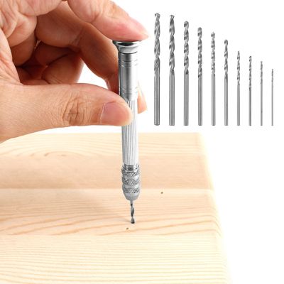 Mini Twist Drill Bit Set Tools Micro Stainless Steel Hand Drill With 10 Drill Bits 0.8 3.0mm Manual Drill For Wood Jewelry Resin