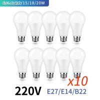 10pcs/lot E27 B22 LED bulb AC 220V SMD2835 3W 6W 9W 12W 15W 18W 20WLED lamp Saving Cold Warm White Led Bulbs for Outdoor Light