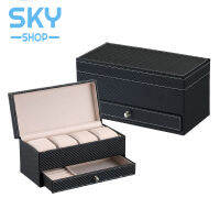 SKY กล่องใส่เครื่องประดับ กล่องเก็บเครื่องประดับ นาฬิกา กำไล สร้อยข้อมือ สร้อยคอ แหวน 22x11x11.6cm ใส่ได้เยอะ Jewelry Case Box Watch Box