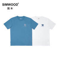 SIMWOOD 2023ฤดูร้อนใหม่ O Versize 240กรัม Sorona ความรู้สึกเย็นผ้าคู่รักเสื้อยืดผู้ชายผู้หญิงวันวาเลนไทน์ท็อปส์