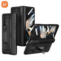 【พร้อมฟิล์มกันรอย】เคส FZT สำหรับ Samsung Galaxy Z Fold 4 5G เคสโทรศัพท์พีซี + ฝาพับรวมทุกอย่างโลหะเกราะป้องกันบานพับในตัว