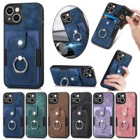 Card Slots Leather Case For OPPO A15 A16 A16K A17 A17K A1 Pro A5 A3S A12E A52 A72 A92 A32 A33 A53S A53 Finger Ring Holder Cover