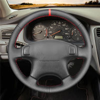 Black Faux Leather Car Steering Wheel Cover for Honda CRV CR-V Accord 6 Odyssey Prelude Civic 1996-2002 Acura CL 1998-2003