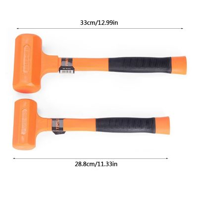X7YF Blow Hammer Mallet with Non-Marring Rubber Hammer Head Fiberglass Handle Rubber Grip Soft Blow Tasks without Damage
