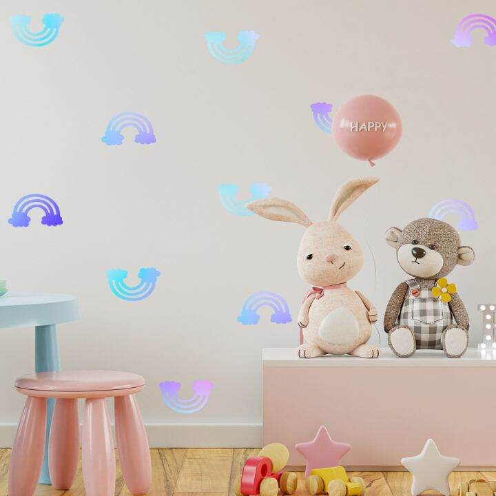 24-home-accessories-สติกเกอร์เรืองแสงที่มีสีสัน-dot-cloud-five-pointed-star-สติกเกอร์ห้องนอนเด็ก39-s-room-ตกแต่งบ้าน-fluorescent-สติ๊กเกอร์ติดผนัง