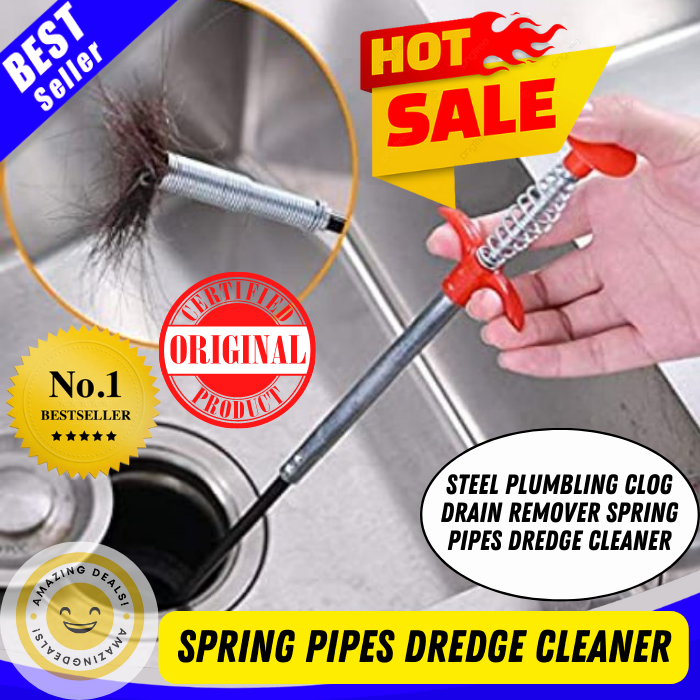 Clog drain remover Steel Plumbing Spring Pipes Dredge cleaner | Lazada PH