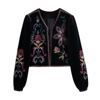 Xitimeao Women 2022 Fashion Velvet Embroidery Jacket Coat Vintage Long Sleeve Shirt Female Outerwear Chic Tops Vestidos Mujer