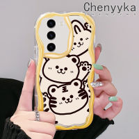 Chenyyyka S23ปลอกสำหรับ Samsung S23พิเศษเคสลายการ์ตูนลวดลายสัตว์น่ารักเนื้อครีมกันกระแทกแบบใสนิ่มเคสมือถือโปร่งใสลายกล้องถ่ายรูปสุดสร้างสรรค์เคสป้องกันซิลิกาเจล