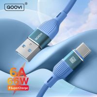 ร้อน hanoe413 - / QOOVI 6A สาย USB Type C สำหรับ Huawei P40 Pro P30 66W สายชาร์จเร็วชาร์จเร็ว USB C เครื่องชาร์จสำหรับ Xiaomi Mi11 Samsung iPad