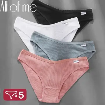 FINETOO Cotton Panties for Women Solid Color Panty M-XXL Comfortable Briefs  Sexy Femme Underpant 4 pcs in set